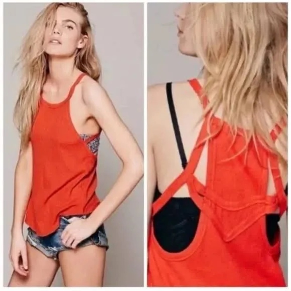 Free People Orange Tank Top